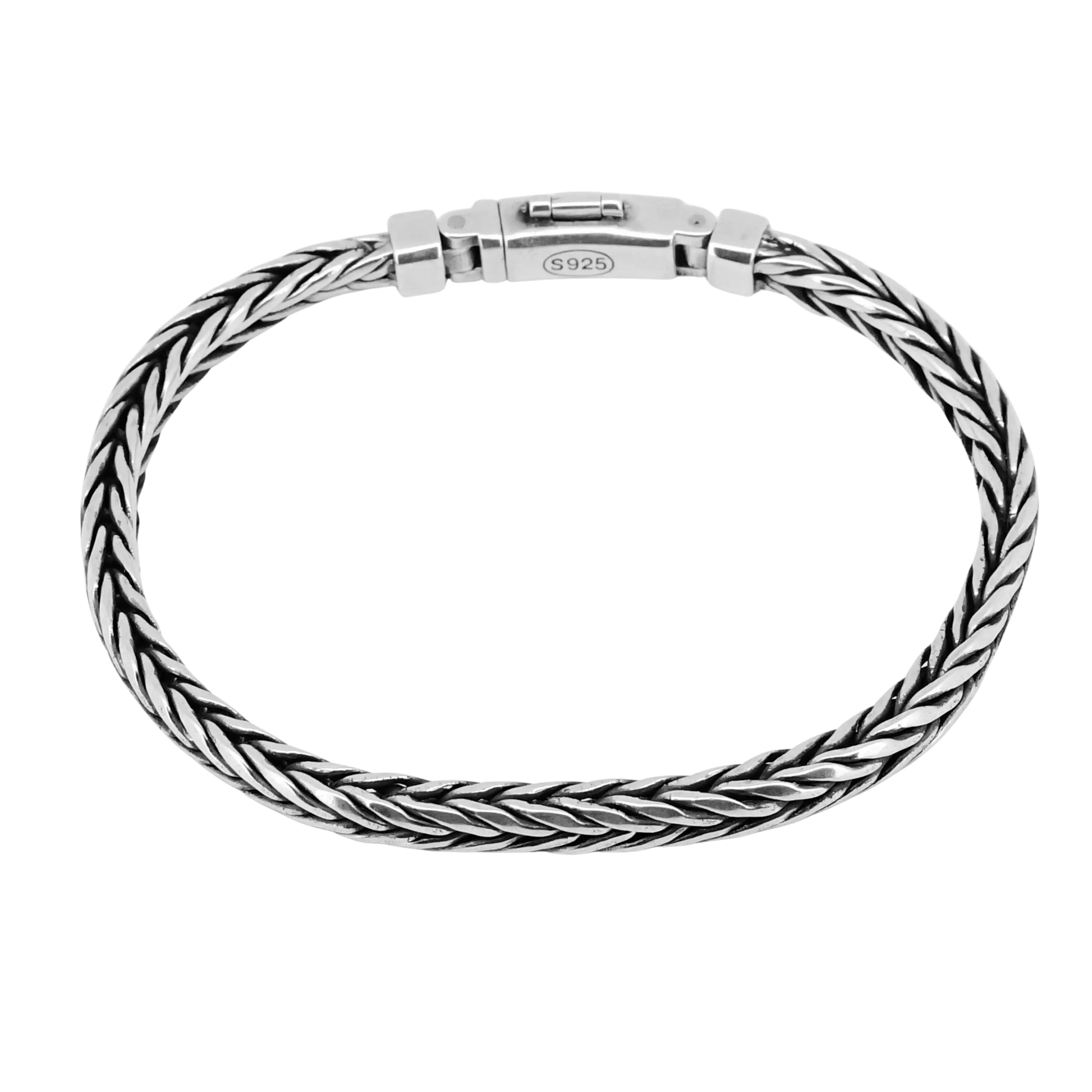 925 Sterling Silver Handmade Woven Retro Style Bracelet