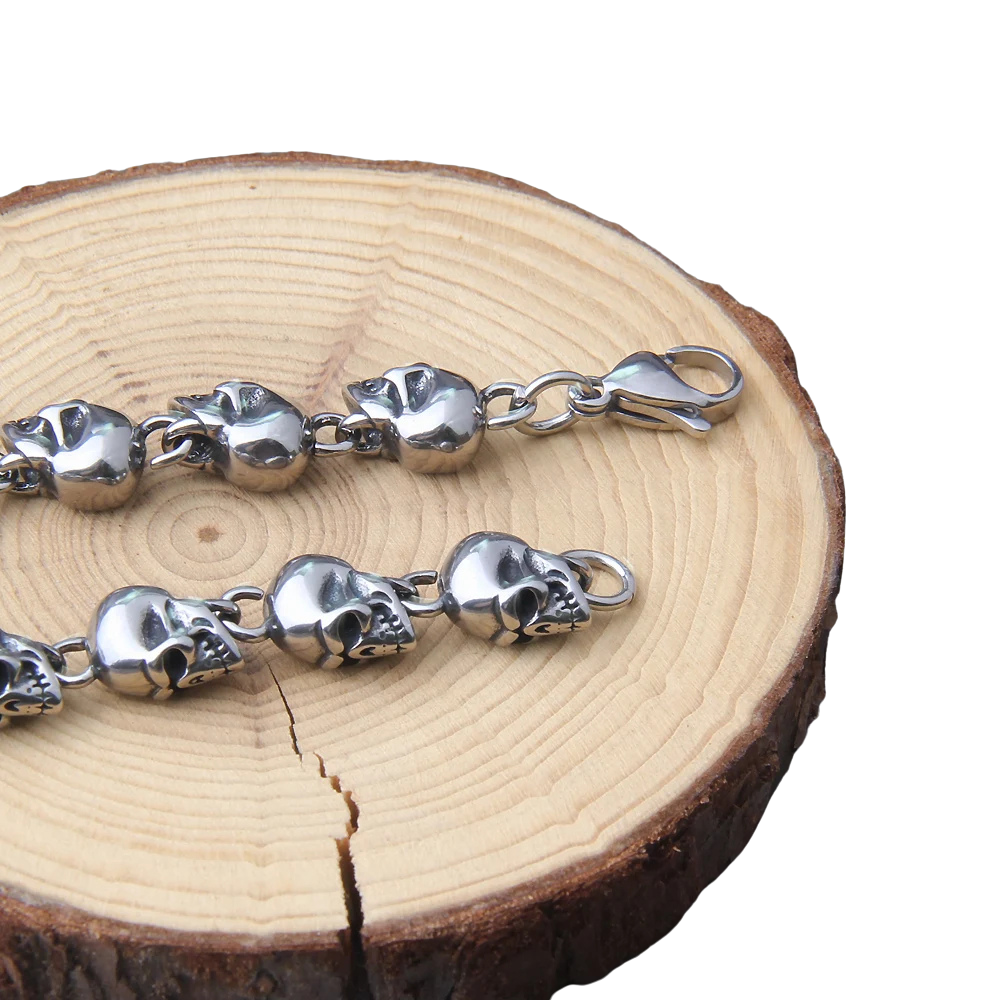 Stainless steel punk skull chain
