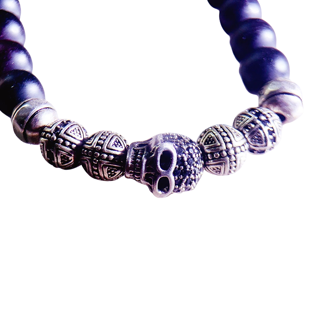 Punk Natural Stone Silver Bracelet