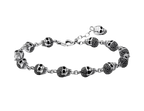 Skulls Link Chain Silver Bracelet