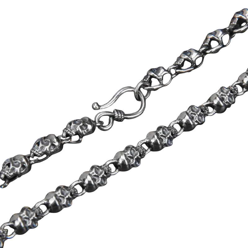 Punk Skull 925 Sterling Silver Necklace