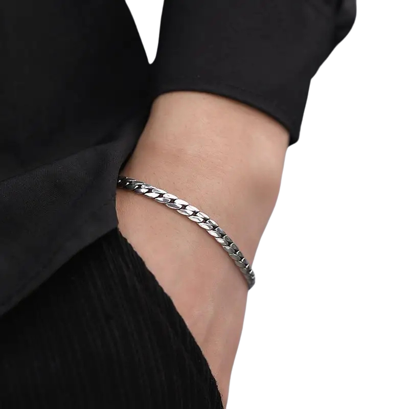 Cuban Style Silver Bracelet