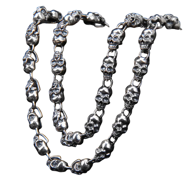 Punk Skull 925 Sterling Silver Necklace