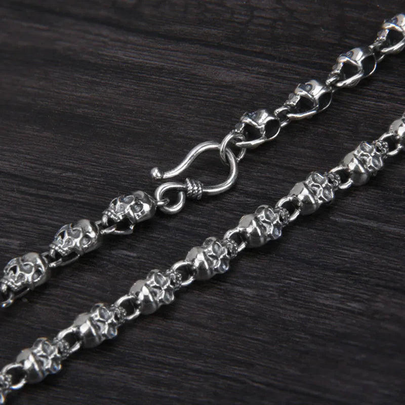 Punk Skull 925 Sterling Silver Necklace