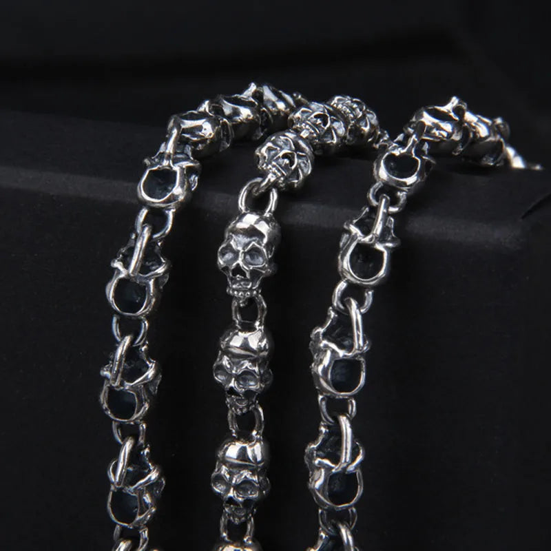 ブレスレット Emanuele Bicocchi Silver 925 Skull Chain Bracelet Emanuele Bicocchi bracelets for Men | SSENSE