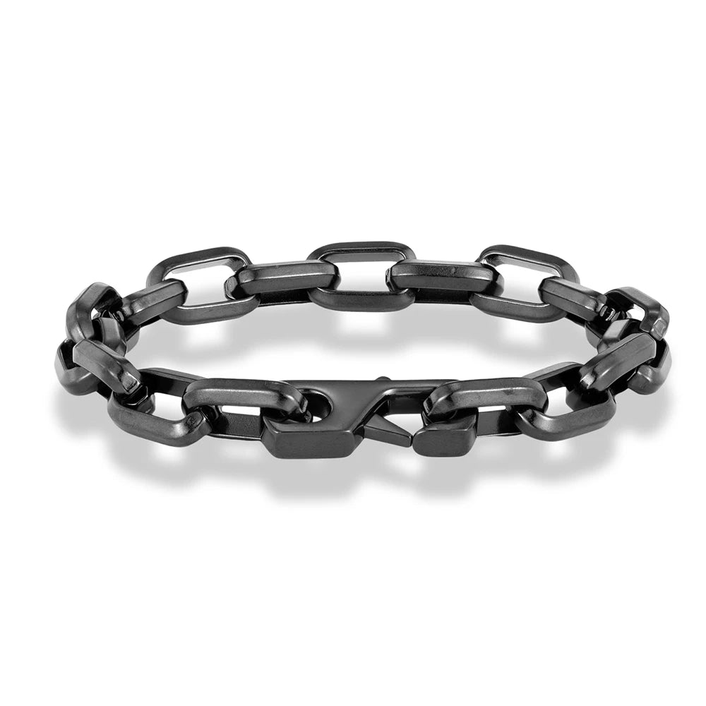 Black chain bracelet on a white background