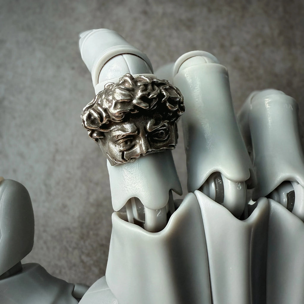 Retro Half Face David Adjustable Open Ring
