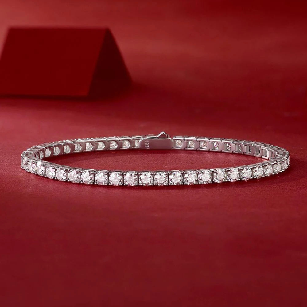 3MM Moissanite Tennis Bracelet 925 Sterling Silver
