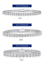 3MM Moissanite Tennis Bracelet 925 Sterling Silver
