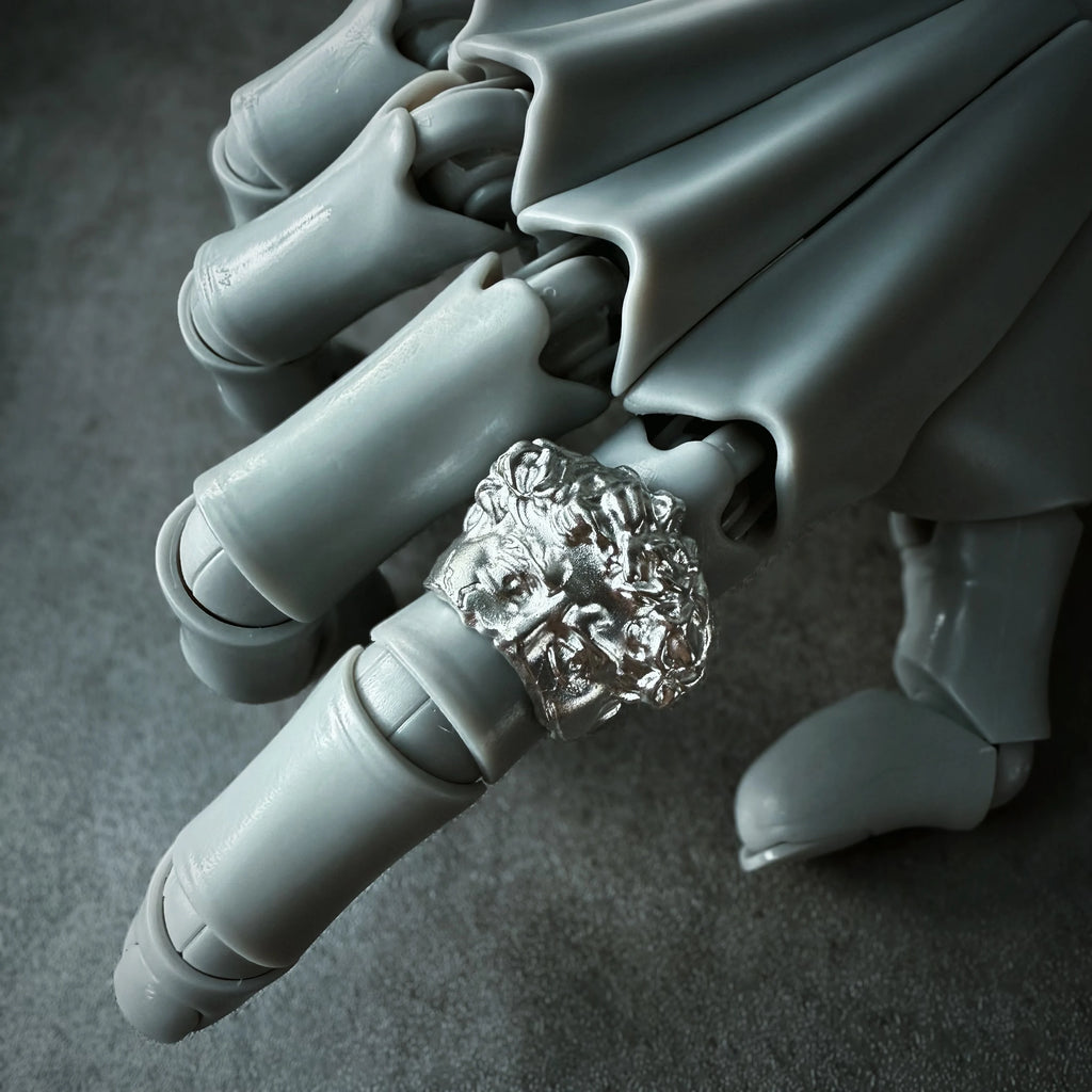 Retro Half Face David Adjustable Open Ring