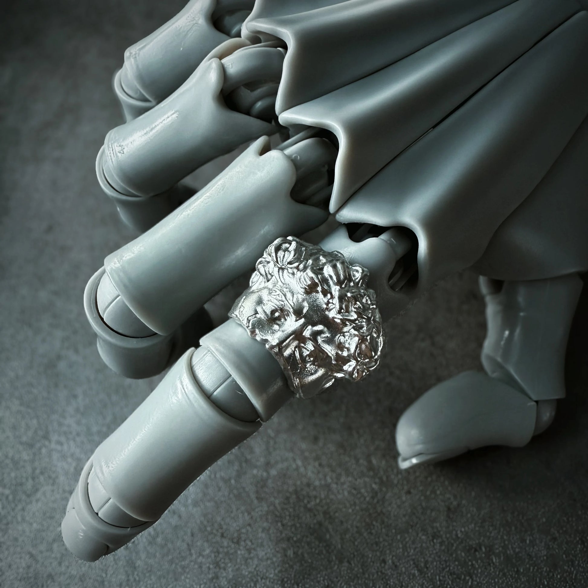 Retro Half Face David Adjustable Open Ring