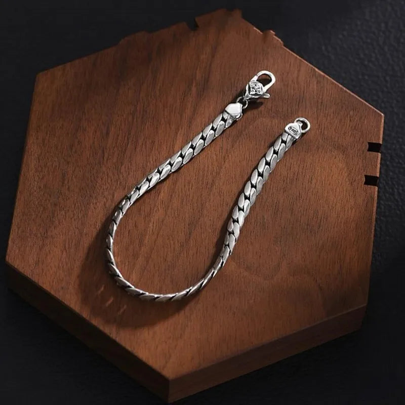 Cuban Style Silver Bracelet