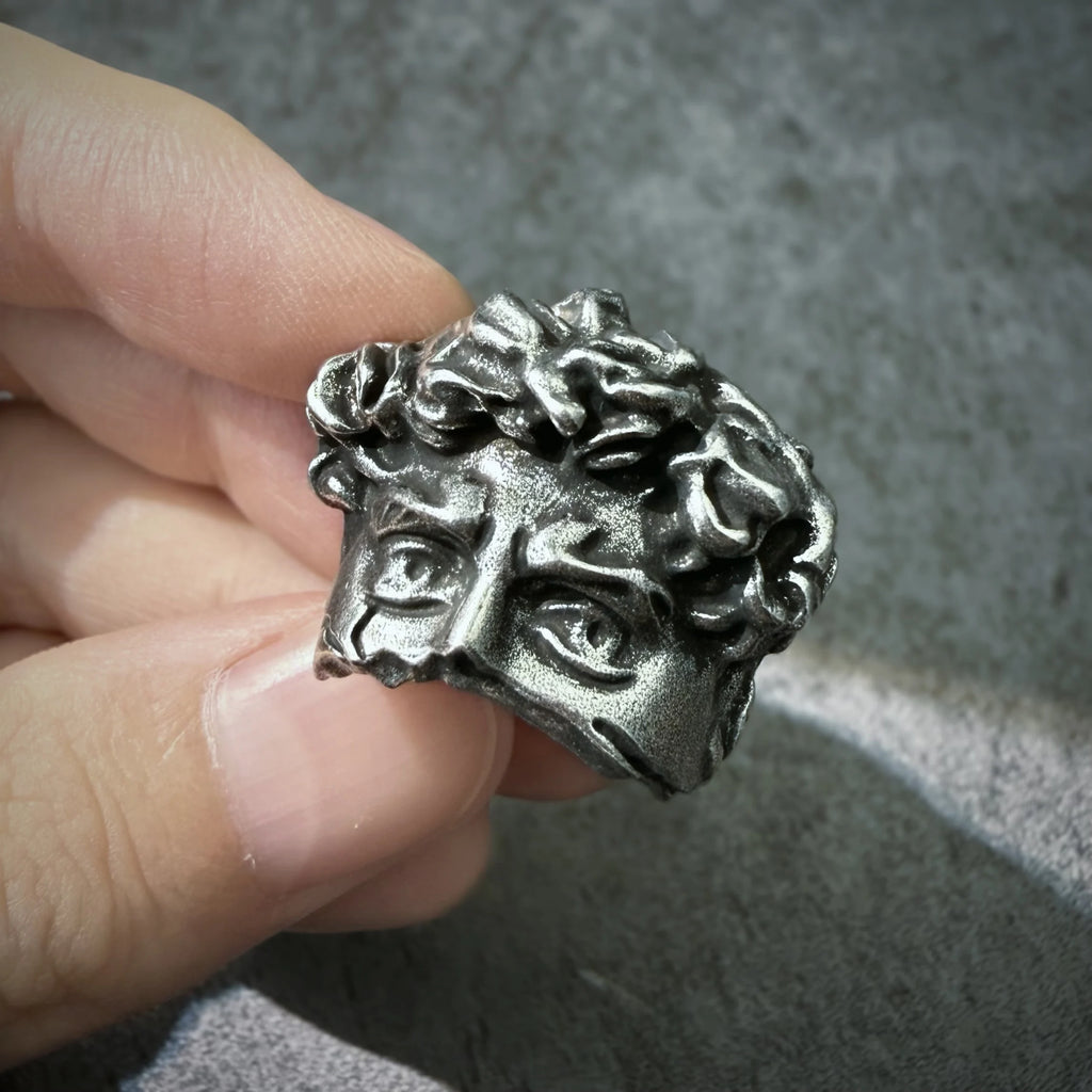 Retro Half Face David Adjustable Open Ring