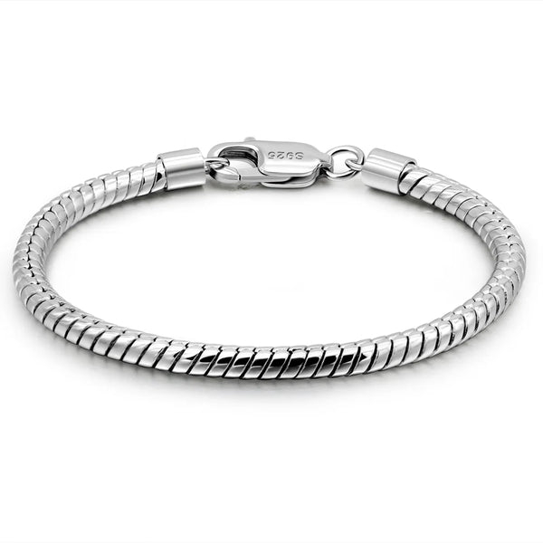 Smooth Round Snake Chain Bracelet Sterling Silver