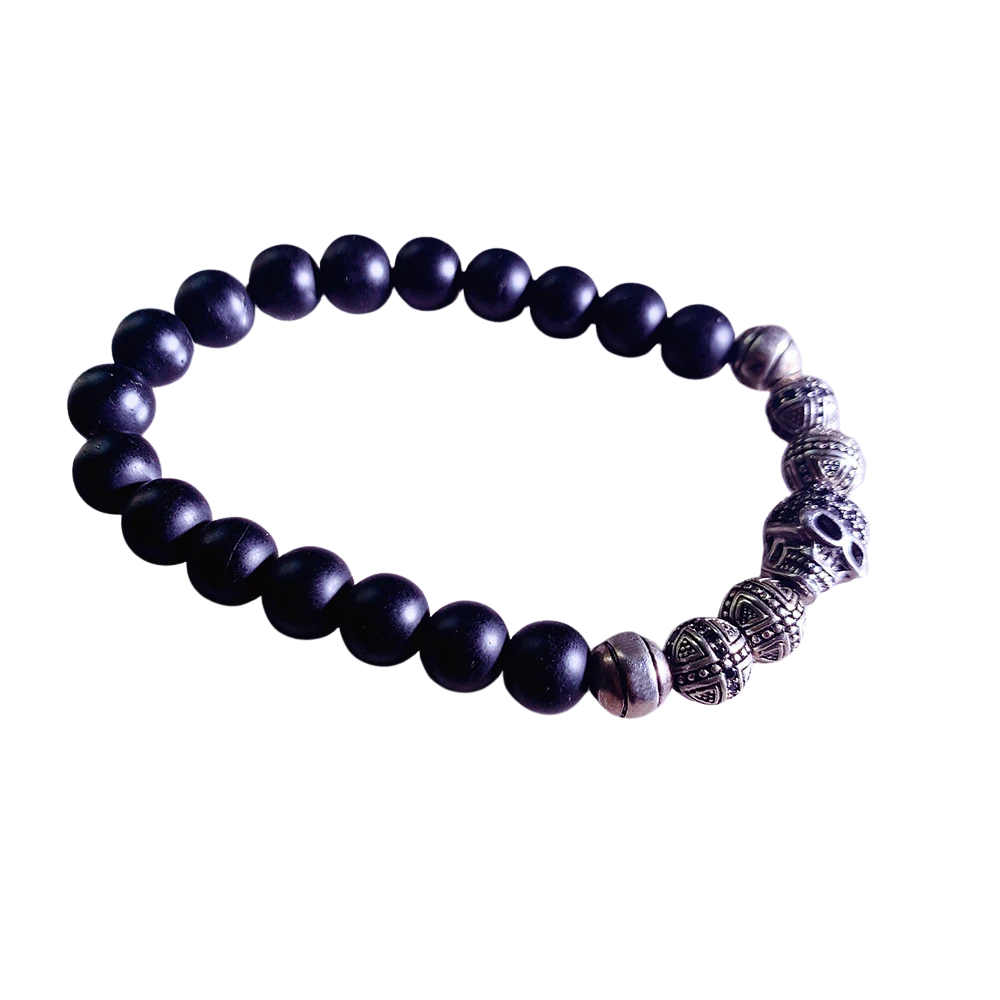 Punk Natural Stone Silver Bracelet