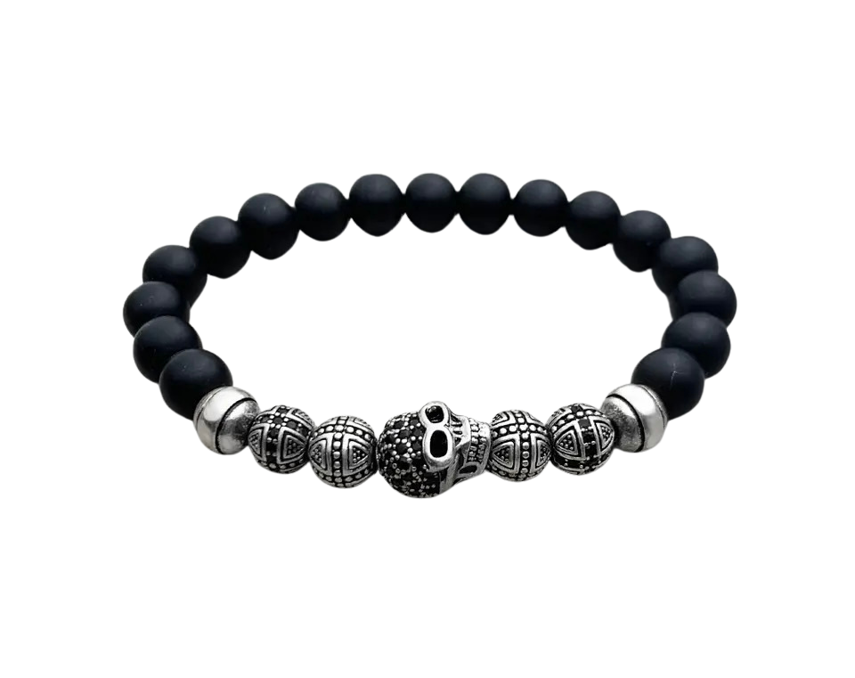 Punk Natural Stone Silver Bracelet
