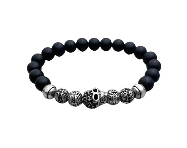 Punk Natural Stone Silver Bracelet