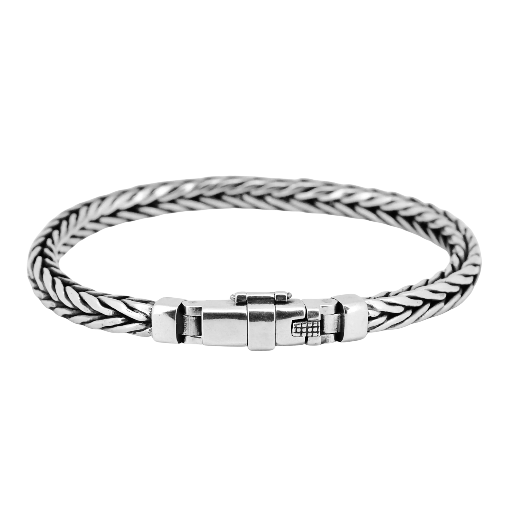 925 Sterling Silver Handmade Woven Retro Style Bracelet