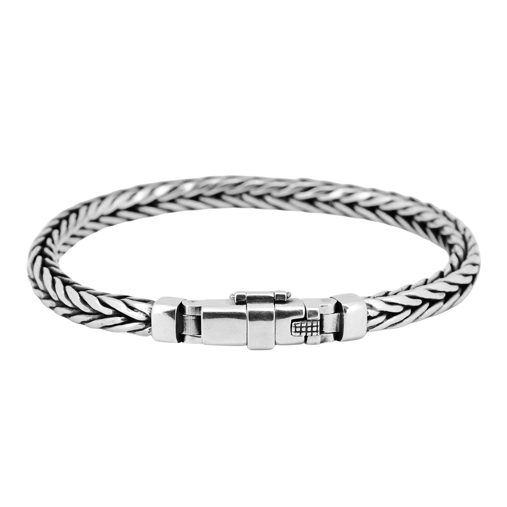925 Sterling Silver Handmade Woven Retro Style Bracelet
