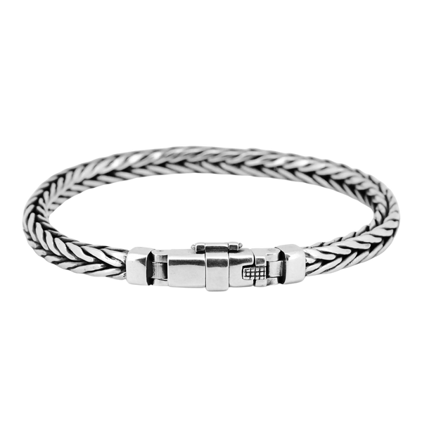 925 Sterling Silver Handmade Woven Retro Style Bracelet