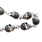 Skulls Link Chain Silver Bracelet