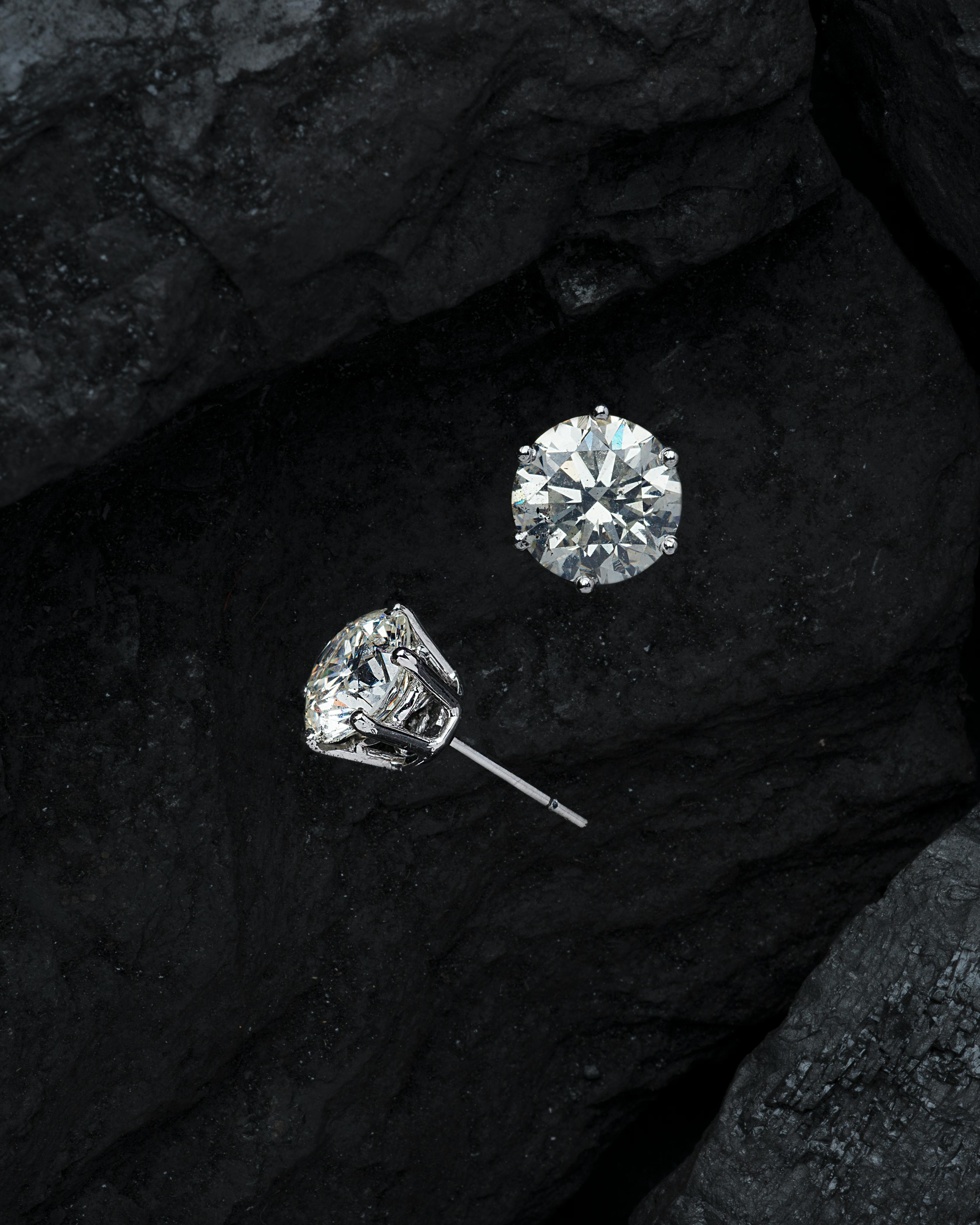 6 Prong Sterling Silver Moissanite Earrings