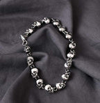 Stainless steel punk skull bracelet